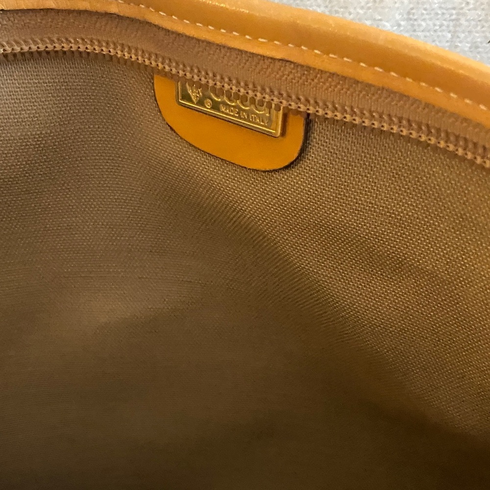 Gucci Beige Canvas Tote with Leather Trim